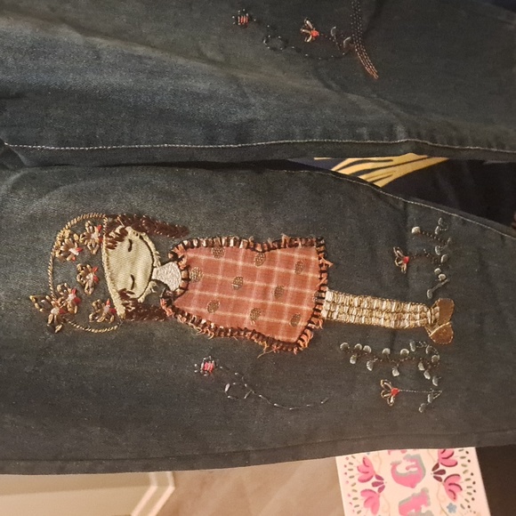 BUY 4 $38.....NWT ELASTIC WAIST DENIM PANTS - Picture 2 of 8